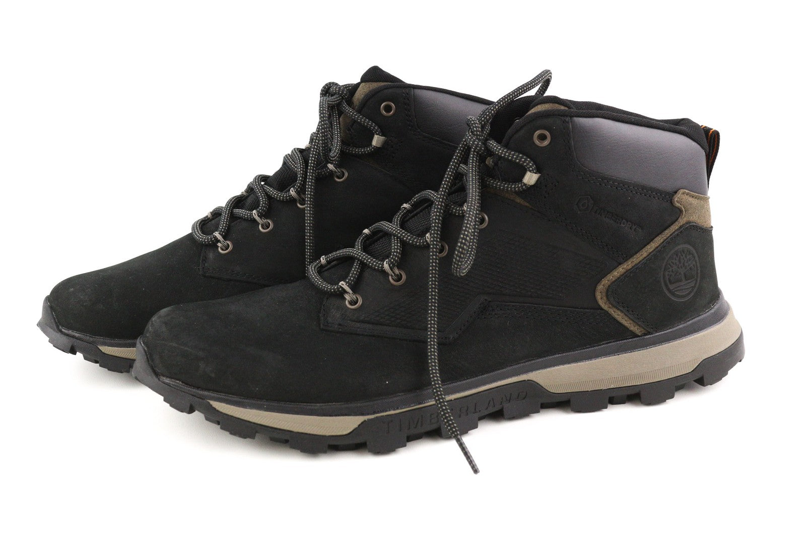 TIMBERLAND A2E5K Mens Boots EU46 EU47.5 Black Leather Almond Toe Lace ReBOTL