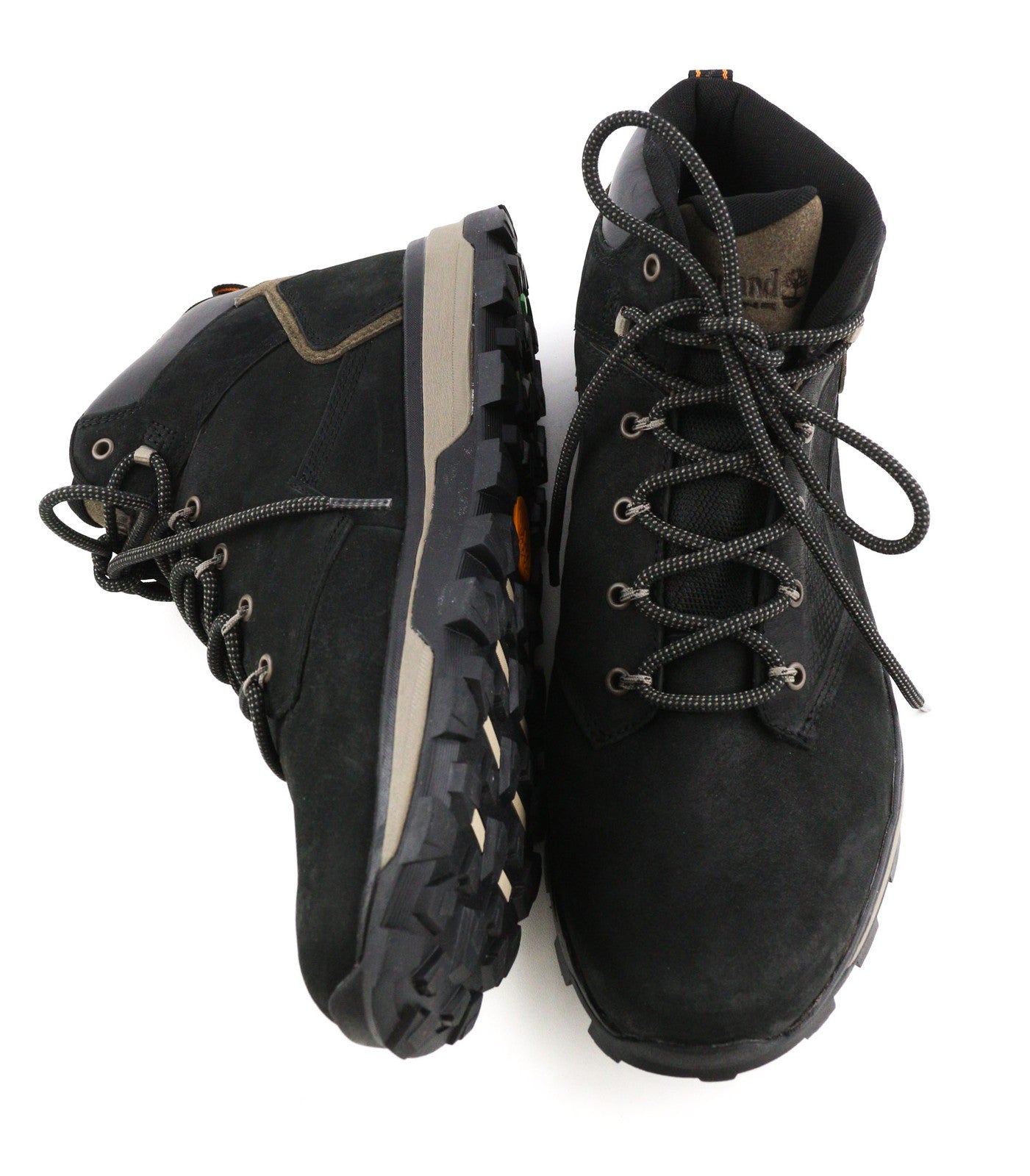 TIMBERLAND A2E5K Mens Boots EU46 EU47.5 Black Leather Almond Toe Lace ReBOTL