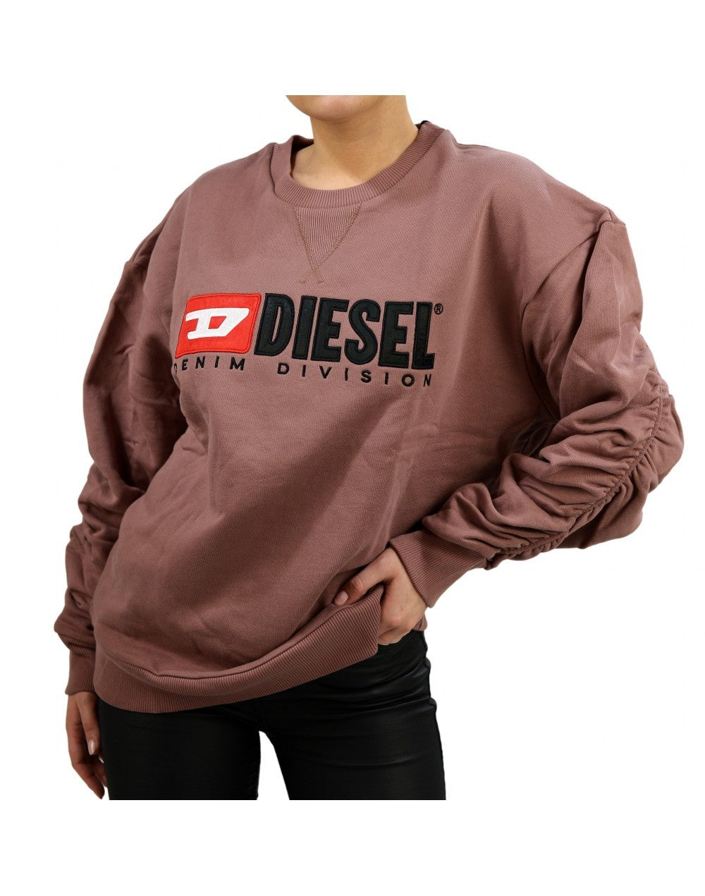 DIESEL F-Arap Felpa Women's S Oversized Cotton Pulled Sleeves Crew Sweatshirt