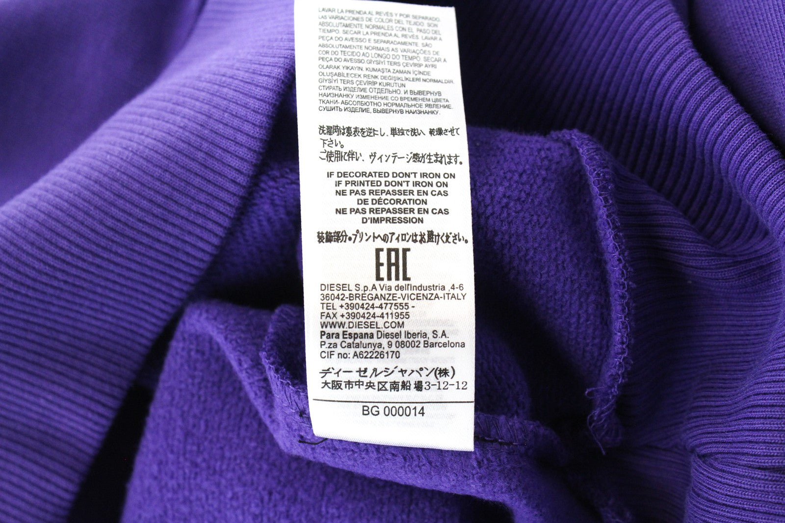 DIESEL F-Arap Felpa Women's S Oversized Cotton Pulled Sleeves Crew Sweatshirt