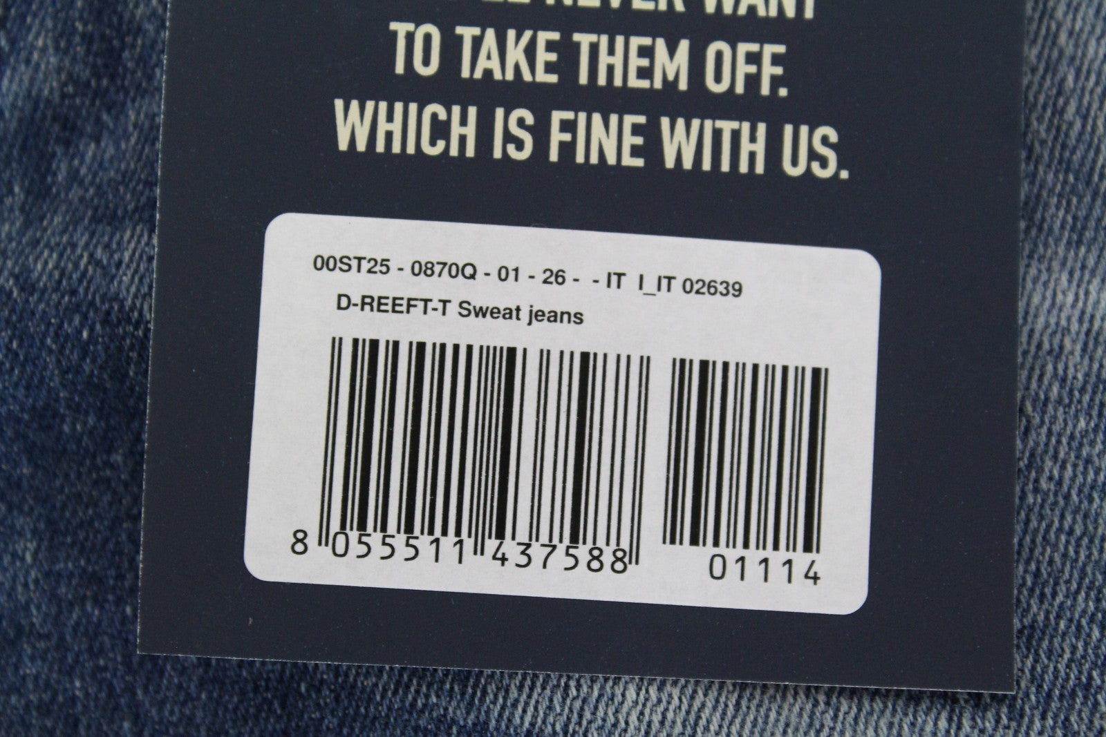 DIESEL D-Reeft-T 0870O Men's W26 Jogg Distressed Skinny Sweat Jeans Boys