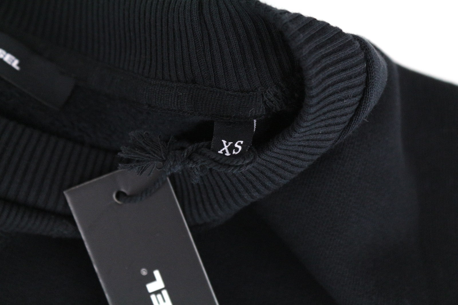 DIESEL F-Arap Felpa Women Sweatshirt XS Oversized Casual Black Ruffled Sleeves