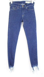 DIESEL Slandy 088AT Women's W25/L32 Blue Skinny Fit Jeans Distressed Hems