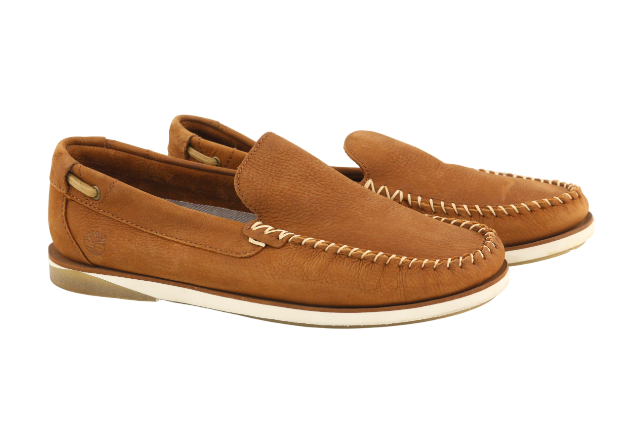 TIMBERLAND Mens Shoes EU43 Brown Leather Slip On Almond Toe  True Cloud