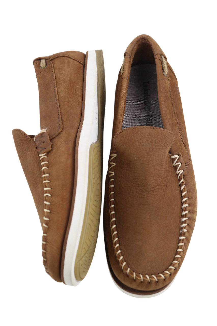 TIMBERLAND Mens Shoes EU43 Brown Leather Slip On Almond Toe  True Cloud