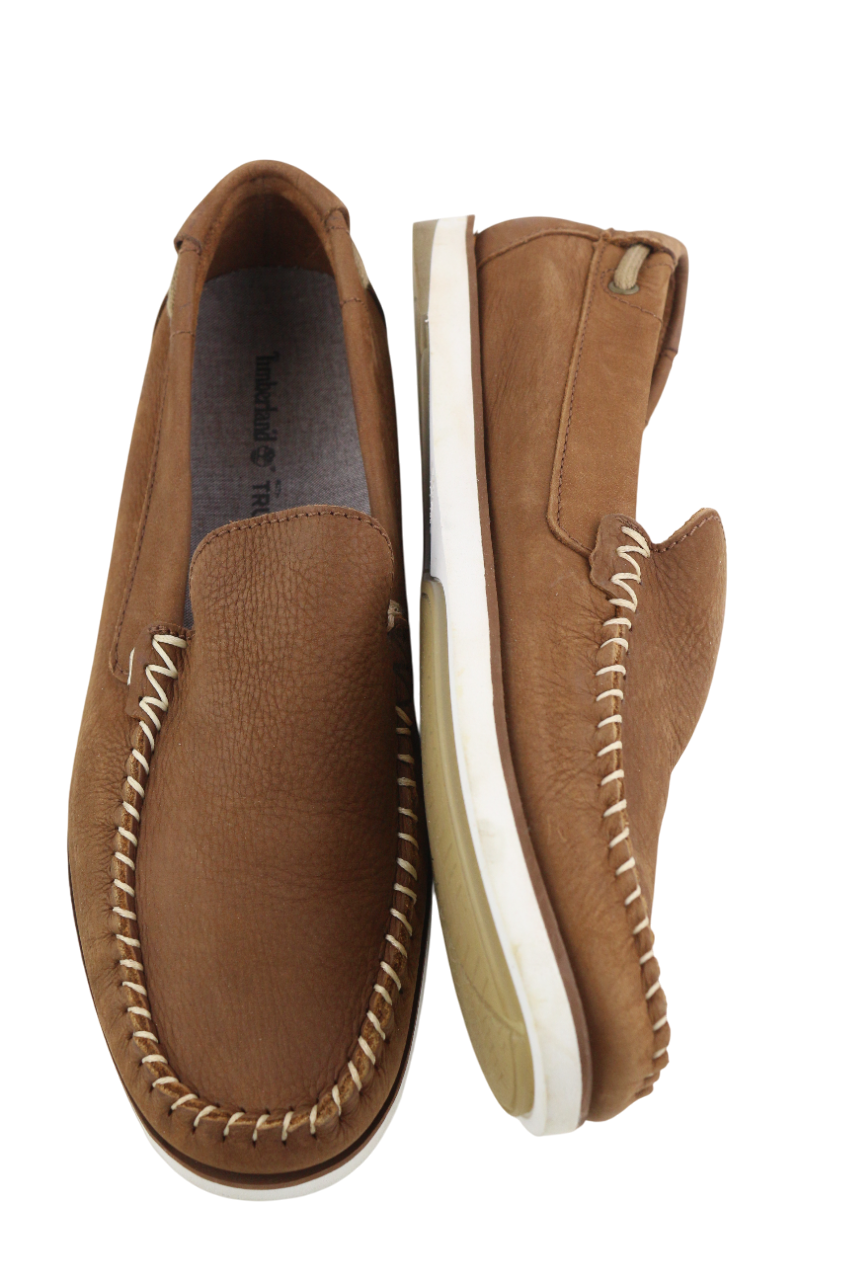 TIMBERLAND Mens Shoes EU43 Brown Leather Slip On Almond Toe  True Cloud