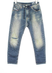 DIESEL Narrot CB-NE 0699V Men's W28 Slim Jogg Stained Sweat Distressed Jeans
