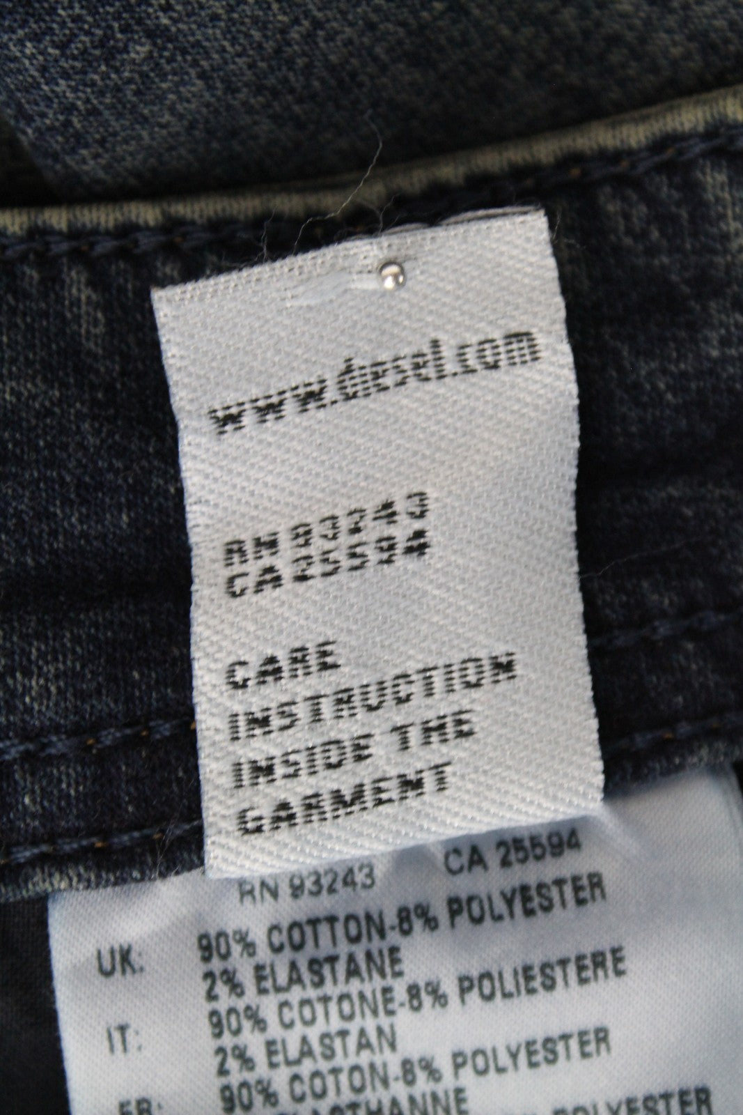 DIESEL Narrot CB-NE 0699V Men's W28 Slim Jogg Stained Sweat Distressed Jeans