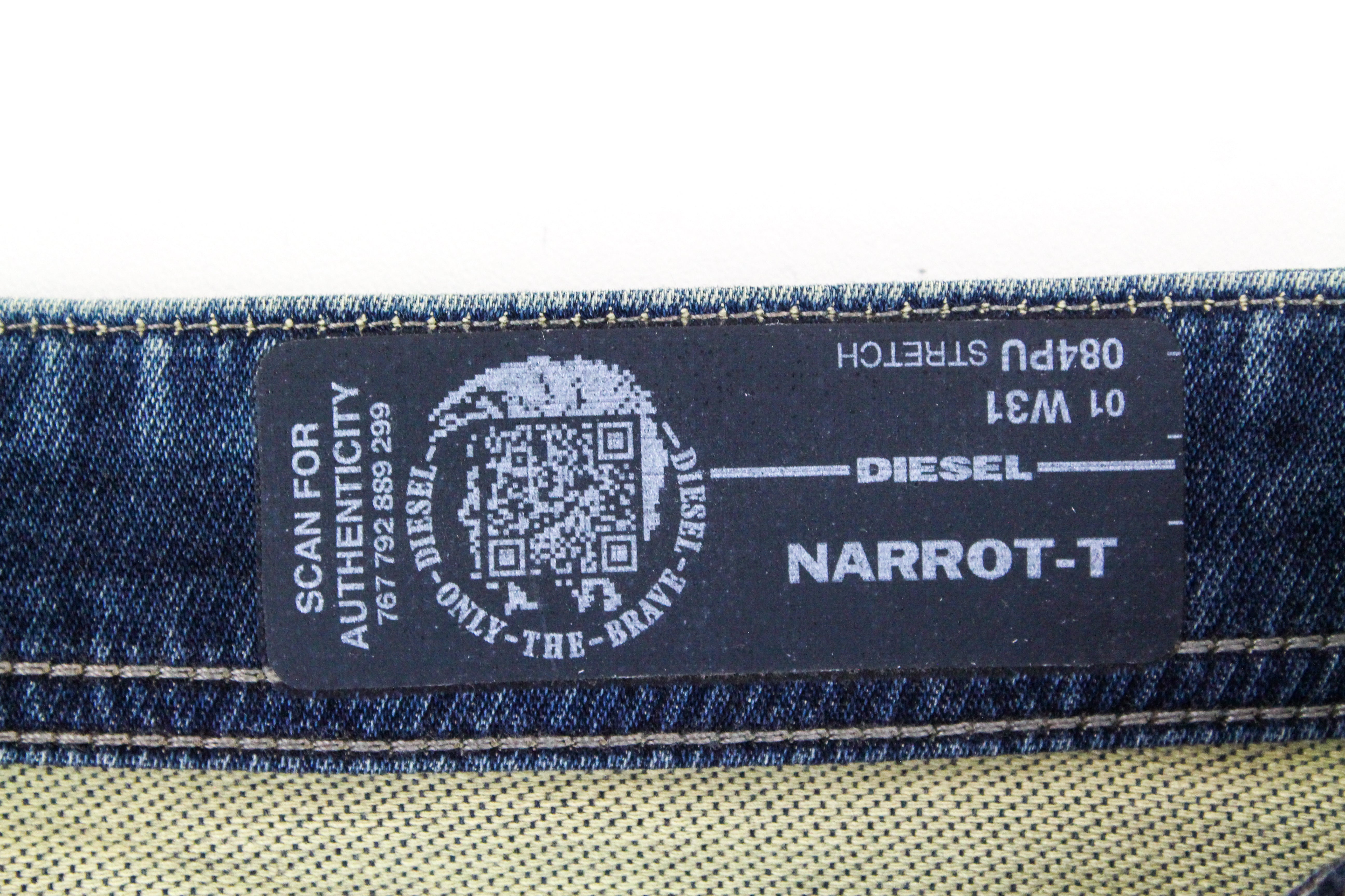 DIESEL Narrot-T 084PU Men's W31 Jeans Slim Distressed Washed Sweat Jogg