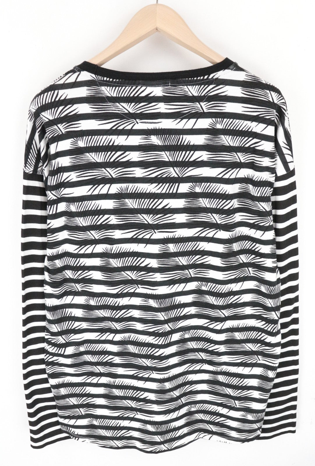 SCOTCH & SODA Tokyo Toujours Men Sweatshirt XL Palm Leaf Printed Crew Striped