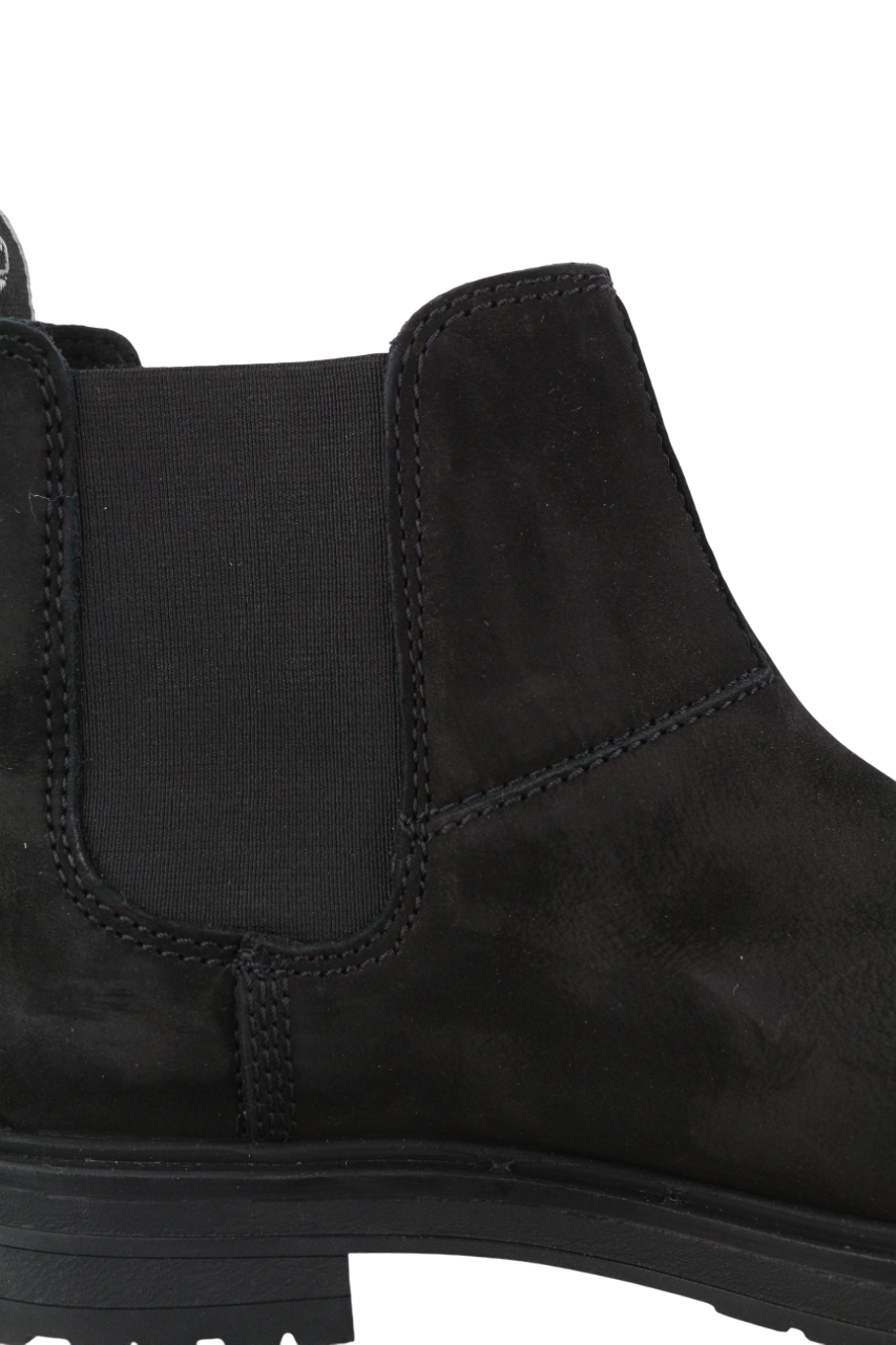 TIMBERLAND Womens Boots EU37.5 UK4.5 Black Leather Almond Toe Rubber Chelsea