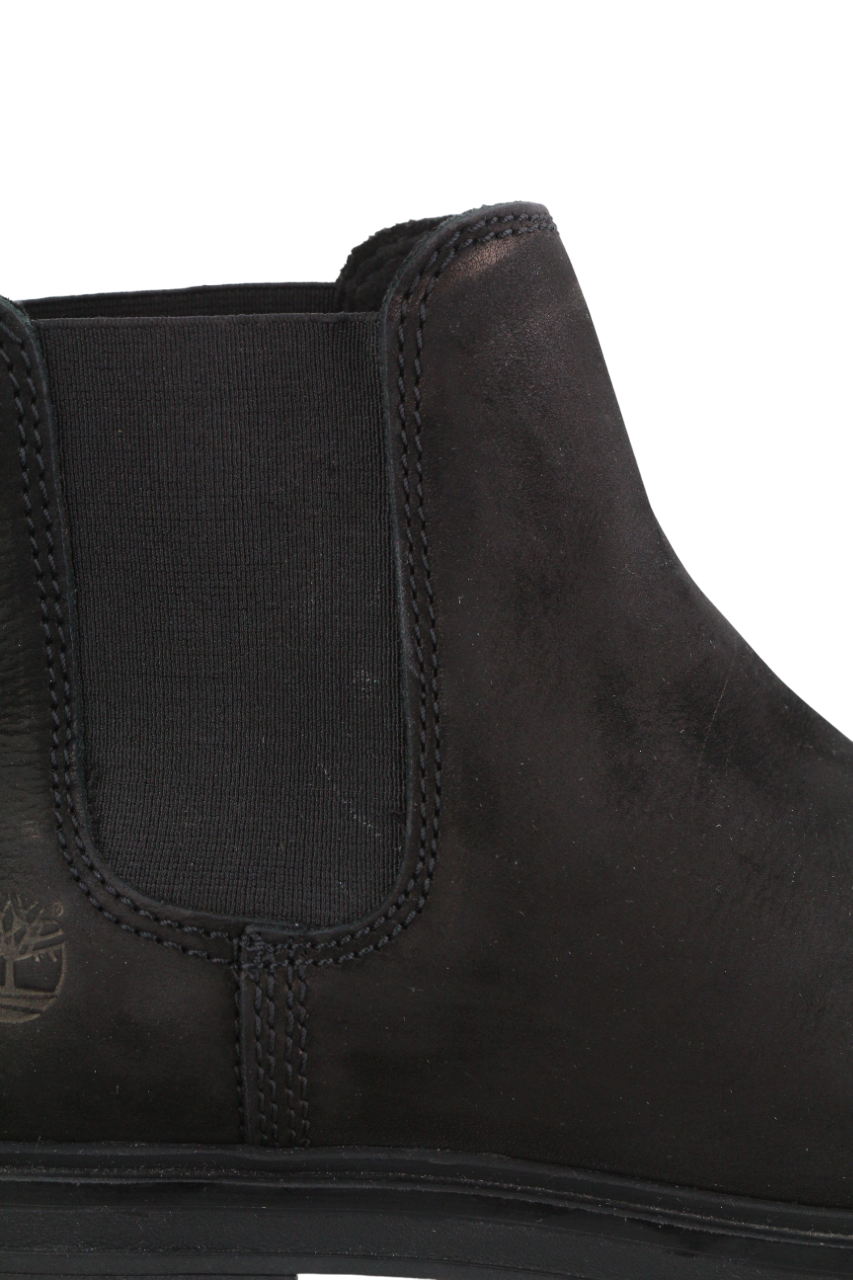 TIMBERLAND Womens Boots EU37.5 UK4.5 Black Leather Almond Toe Rubber Chelsea