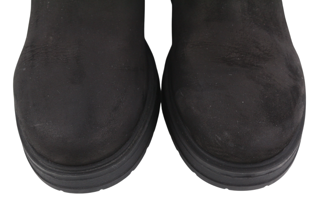 TIMBERLAND Womens Boots EU37.5 UK4.5 Black Leather Almond Toe Rubber Chelsea