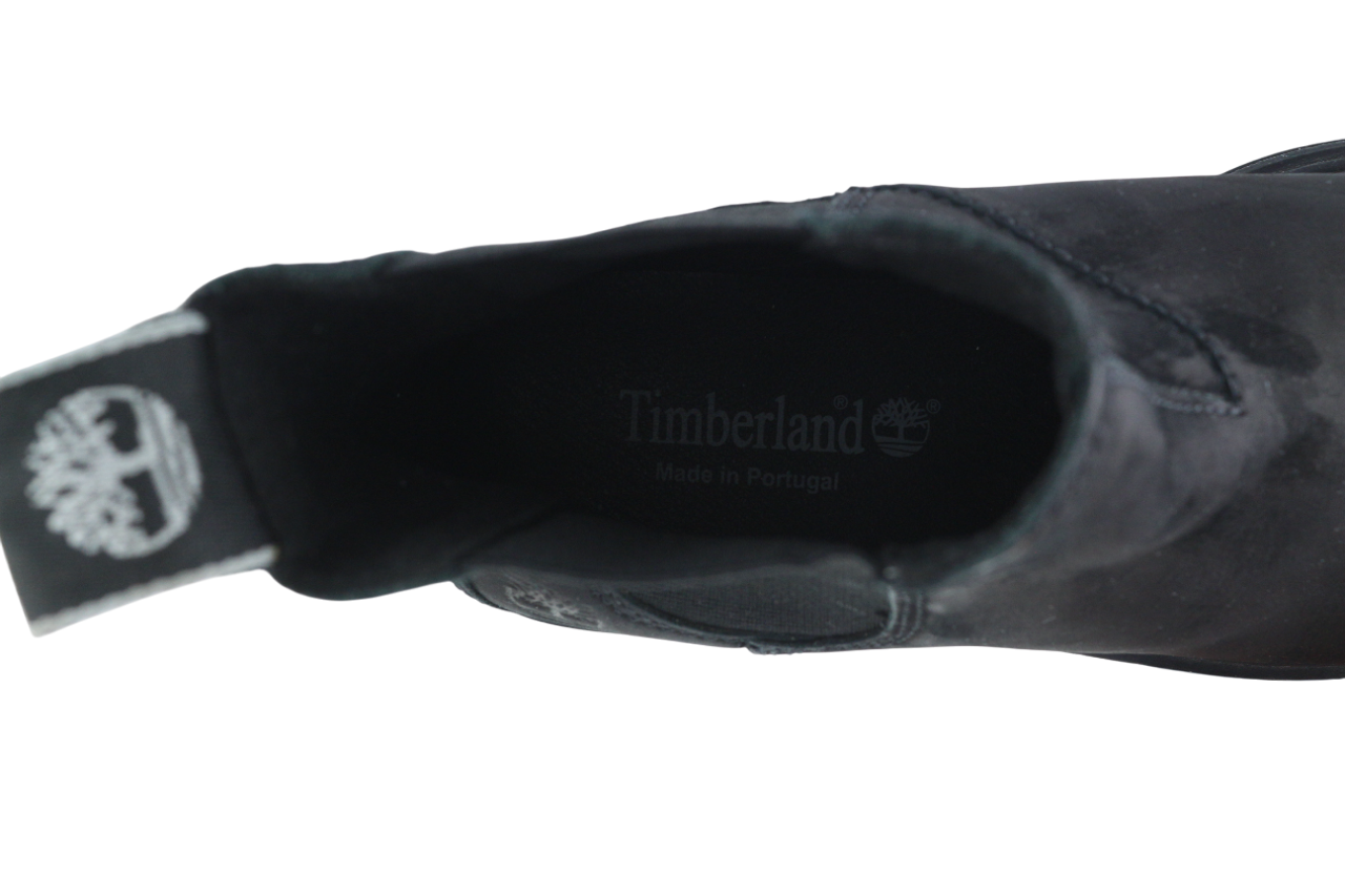 TIMBERLAND Womens Boots EU37.5 UK4.5 Black Leather Almond Toe Rubber Chelsea
