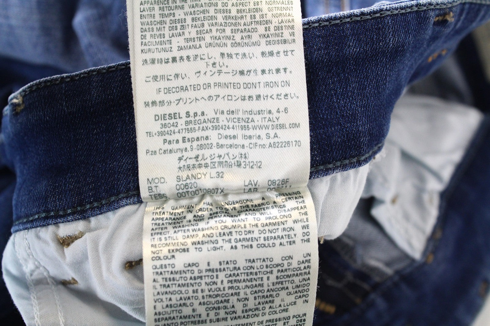 DIESEL Slandy 0826F Women's W27/L32 Slim Fit Skinny Blue Regular Waist Jeans