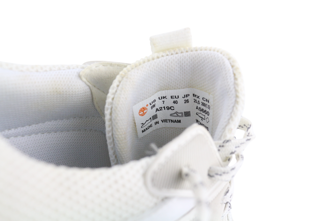 TIMBERLAND A219C Womens Sneakers EU40 UK7 White Almond Toe Lace Up Low Trainers