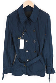 RICHMOND X Men's Jacket 48 Belted Short Trench Nylon Coat Casual Blue