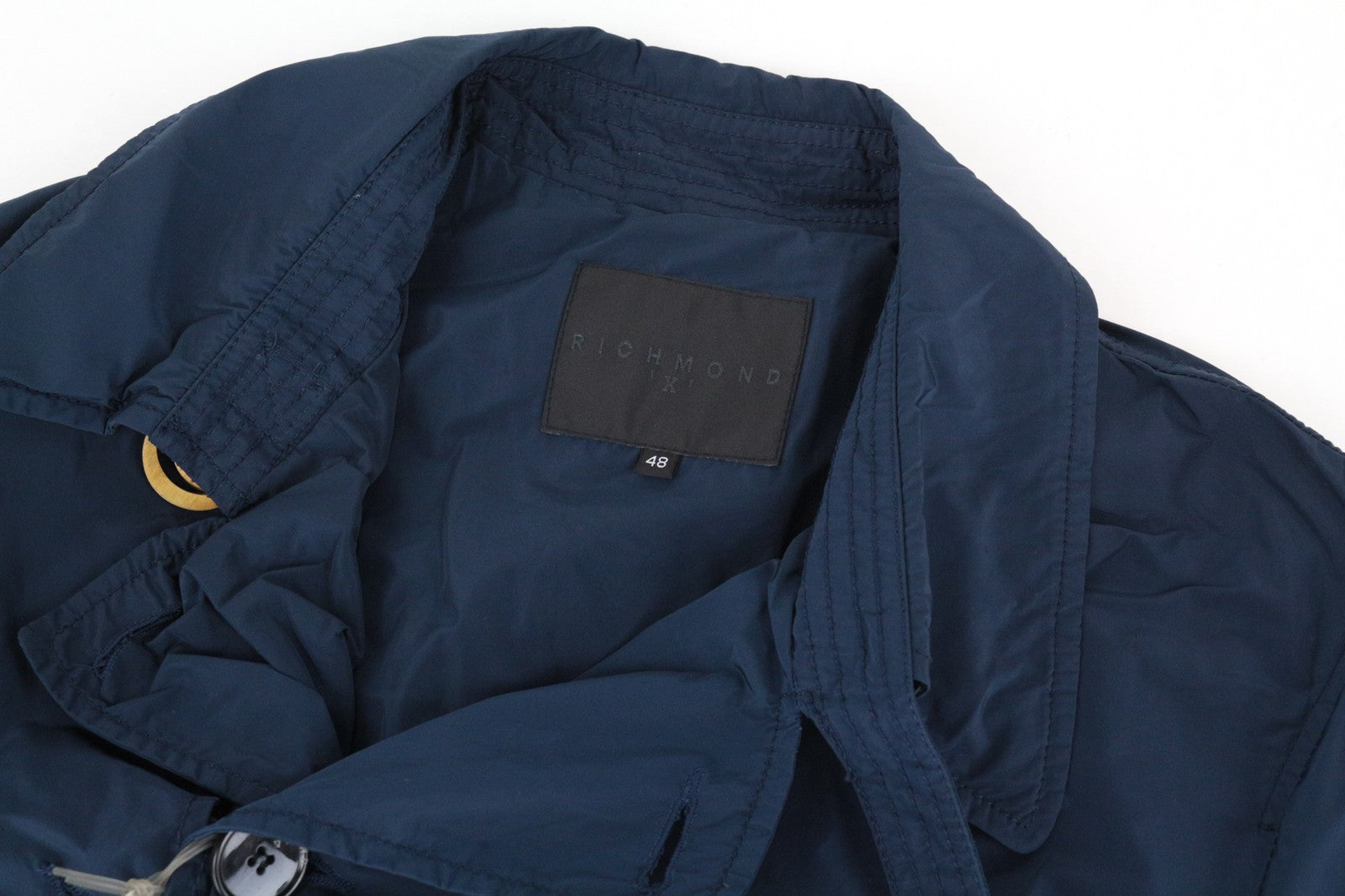 RICHMOND X Men's Jacket 48 Belted Short Trench Nylon Coat Casual Blue