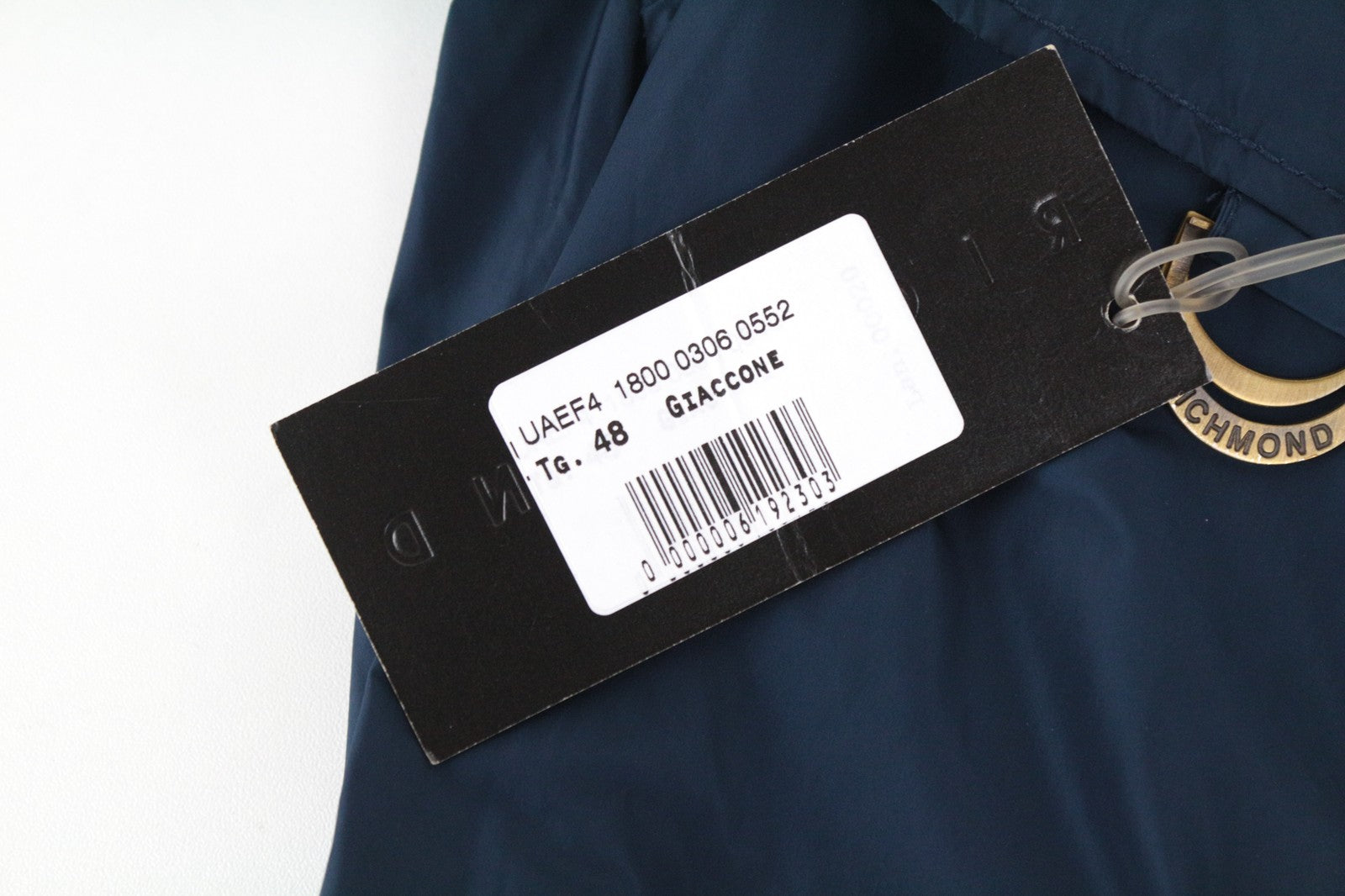 RICHMOND X Men's Jacket 48 Belted Short Trench Nylon Coat Casual Blue