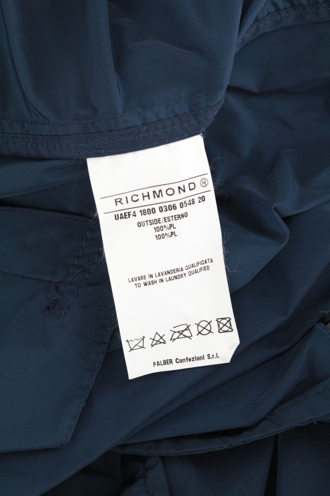 RICHMOND X Men's Jacket 48 Belted Short Trench Nylon Coat Casual Blue