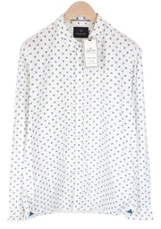 SCOTCH & SODA Men Shirt 2XL Leaf Patterned Spread Collared Twill Casual