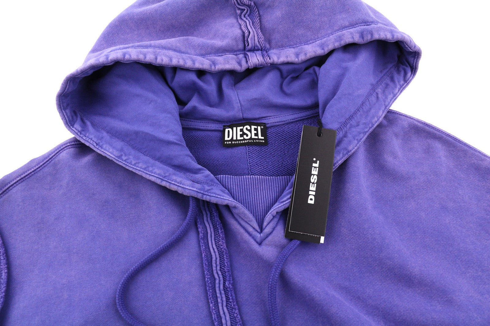 DIESEL F-Mikky Felpa Womens Hoodie M Blue Hooded Asymmetrical Pocket RRP€195