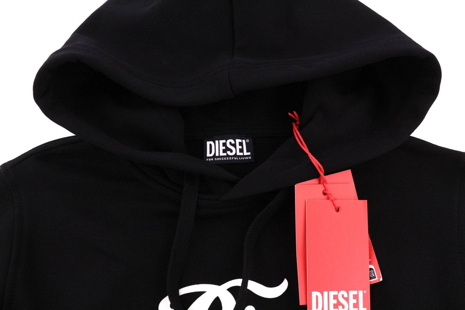 DIESEL F-Reggy-Hood Womens Hoodie M Black Hood Pullover  Straps RRP€150