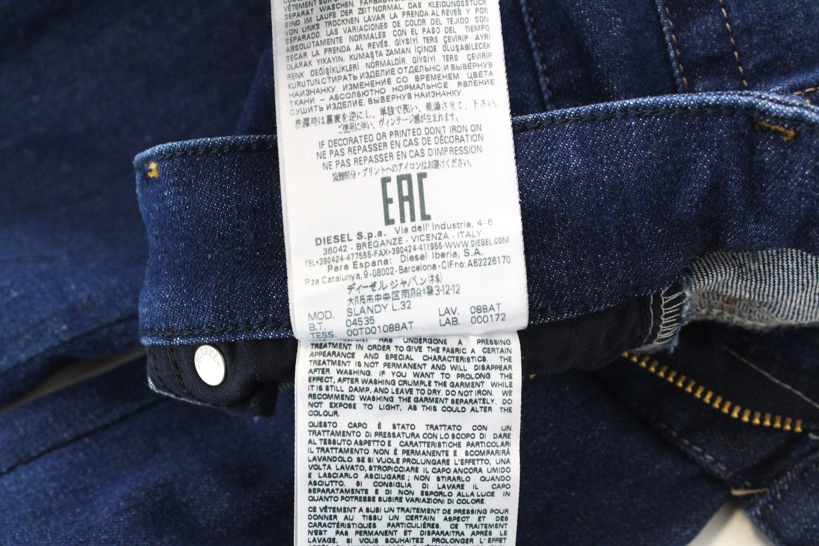 DIESEL Slandy 088AT Women's W27/L32 Blue Jeans Super Skinny Distressed Hems