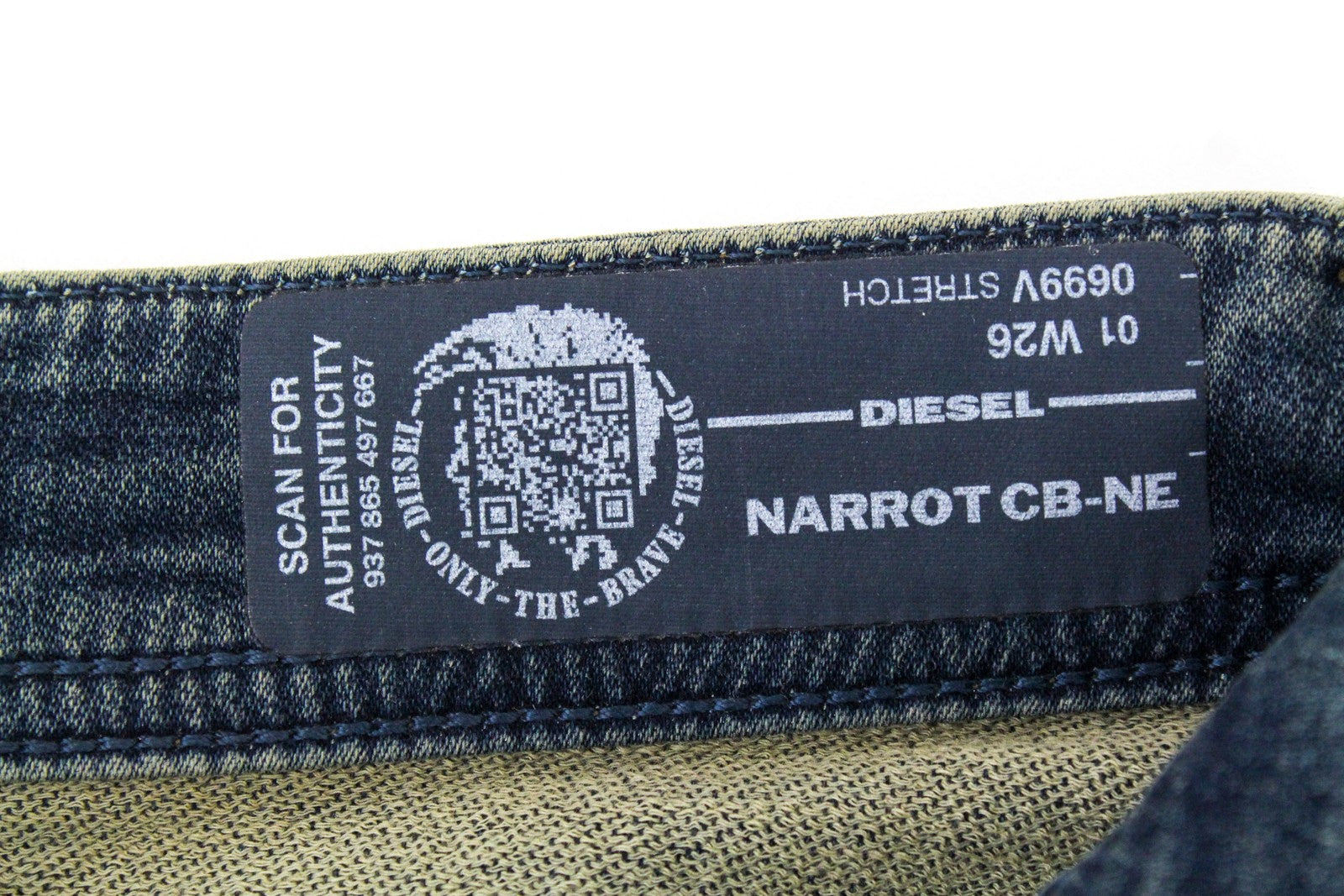 DIESEL Narrot CB-NE 0699V Men's W26 Jogg Distressed Slim Sweat Jeans Stained