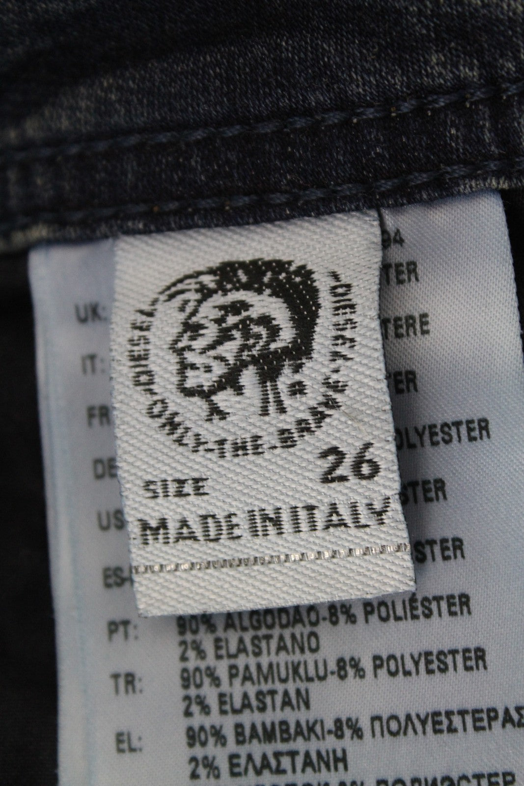 DIESEL Narrot CB-NE 0699V Men's W26 Jogg Distressed Slim Sweat Jeans Stained