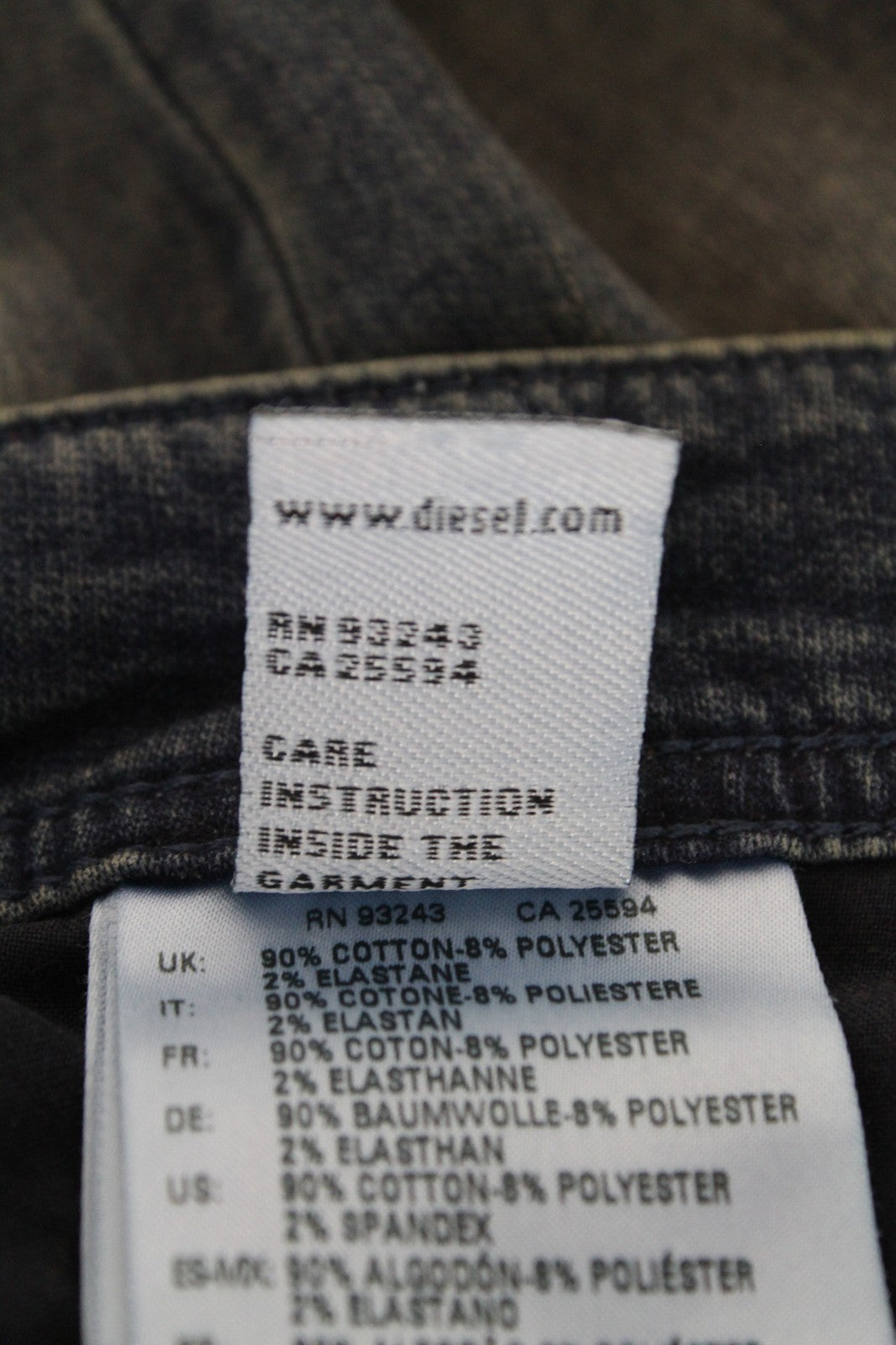 DIESEL Narrot CB-NE 0699V Men's W26 Jogg Distressed Slim Sweat Jeans Stained