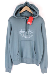 DIESEL S-Ginn-Hood Mens Hoodie S Blue Hooded Kangaroo Straps  RRP€175