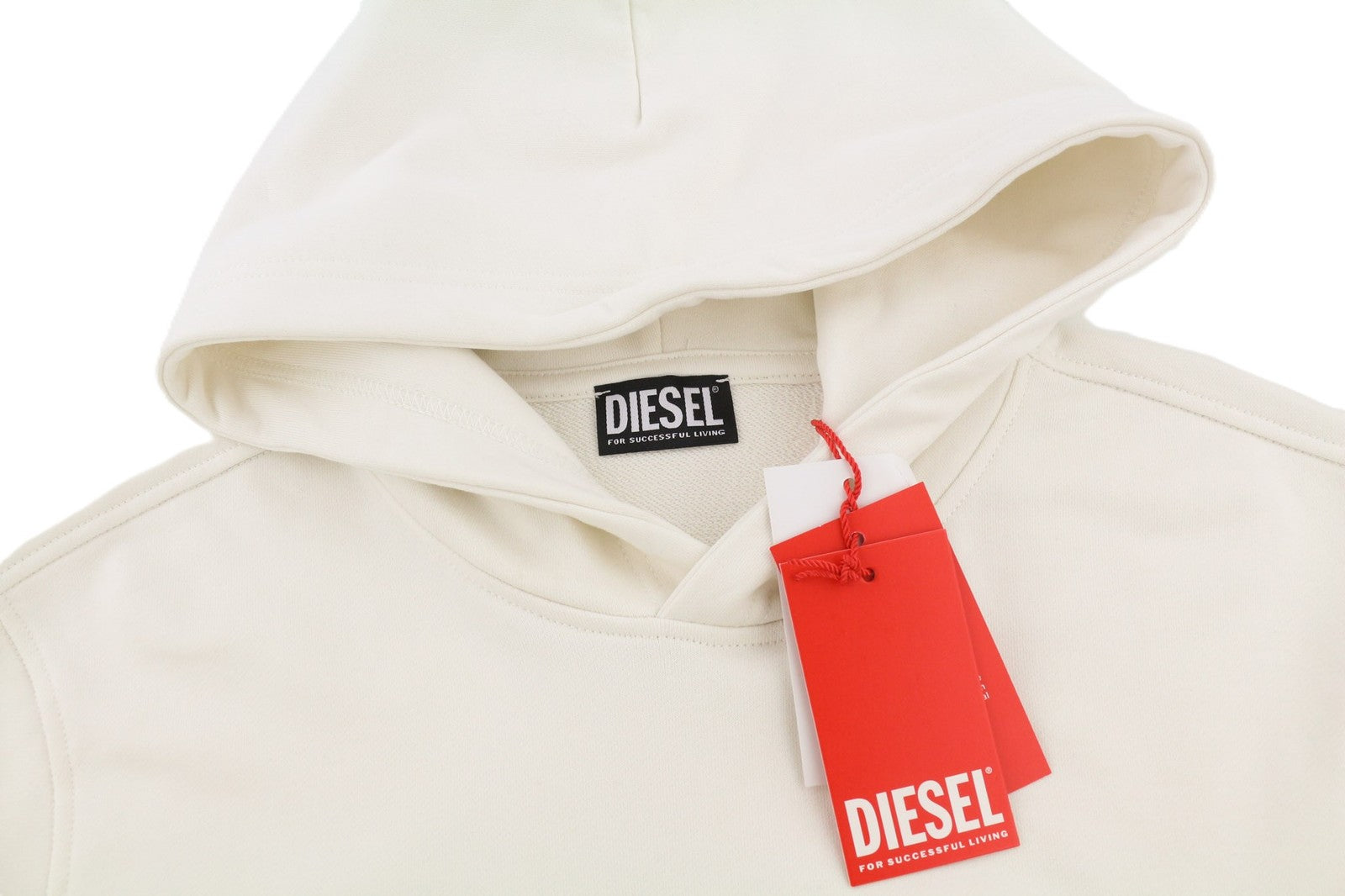 DIESEL S-Ginn-Hood Mens Hoodie M Beige Hooded Kangaroo Straps  RRP€175