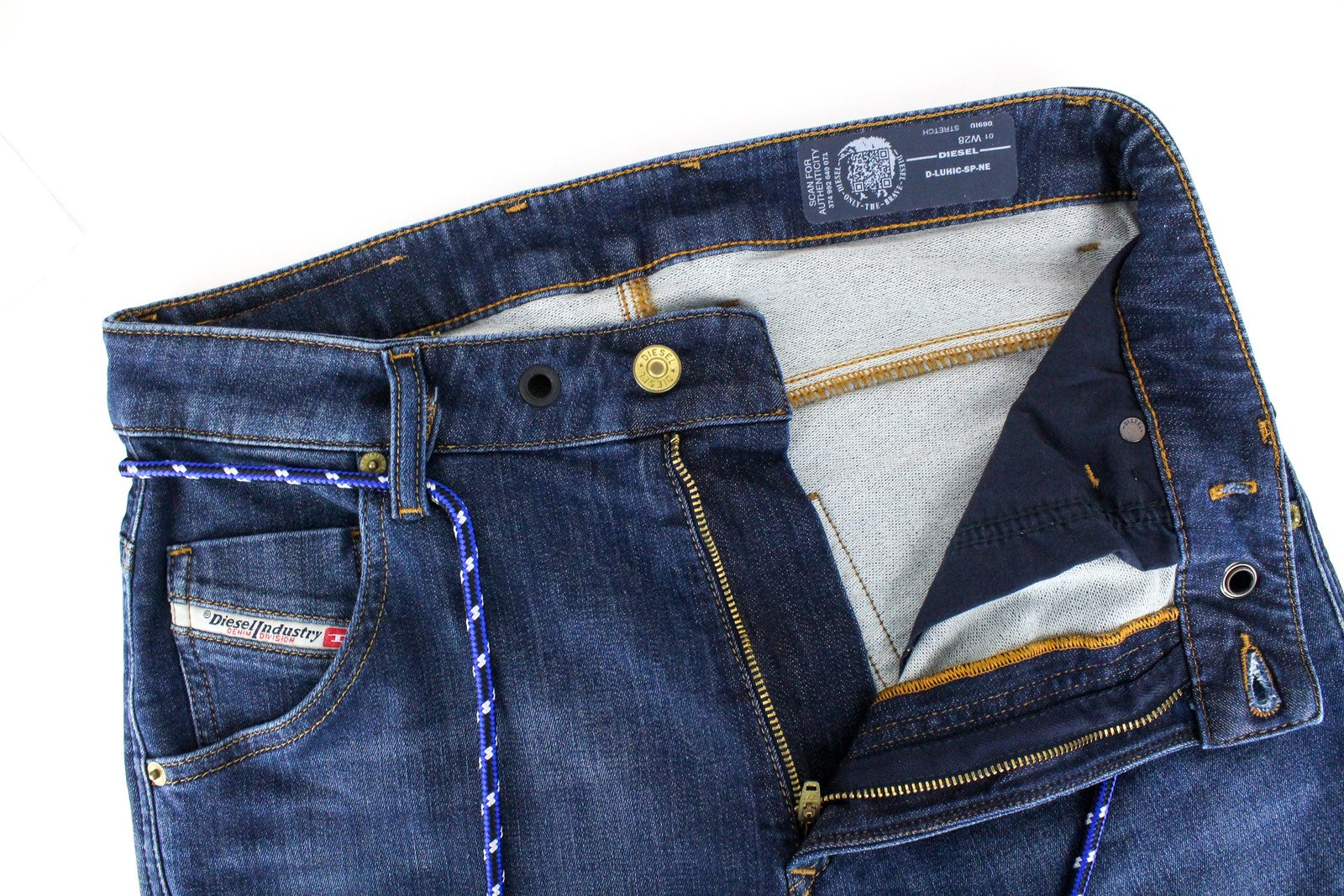 DIESEL D-Luhic-SP-NE 069IU Men's W28 Jogg Jeans Stretch Contrast Panels Tapered