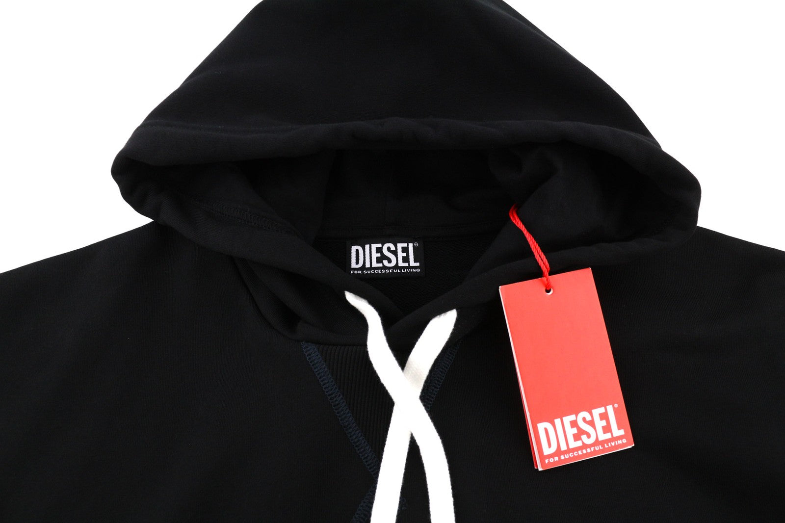 RRP€150 DIESEL S-Muster Mens Hoodie S Black Kangaroo Front  Hooded Pullover