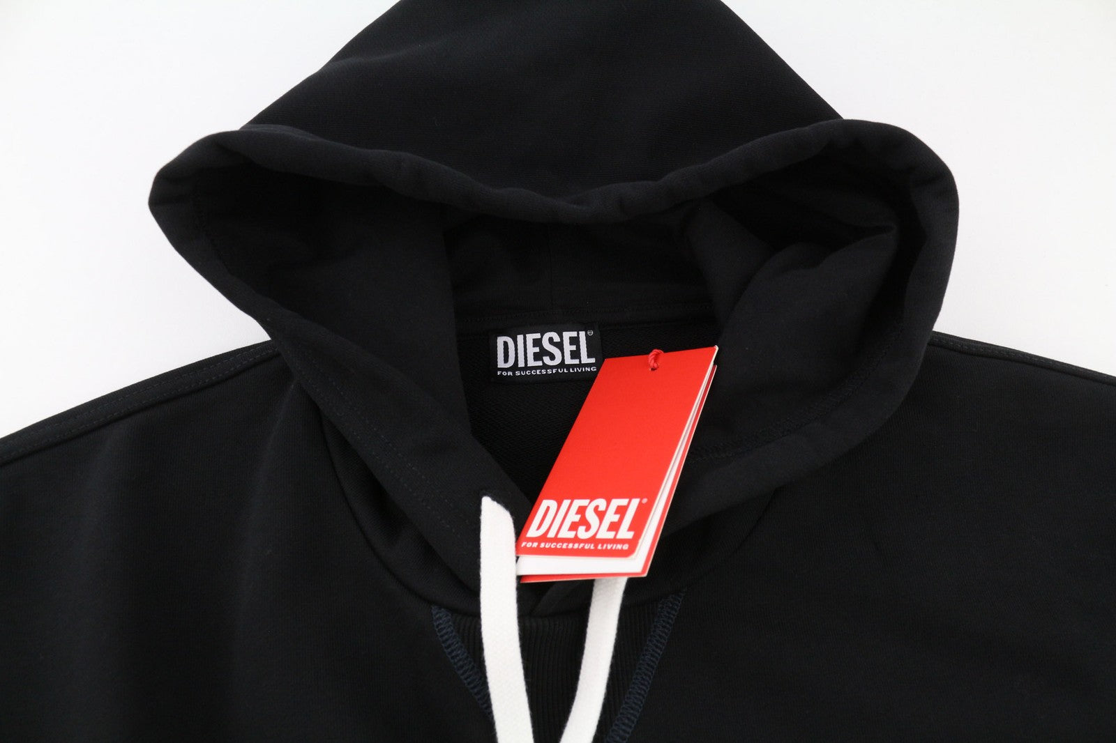 DIESEL S-Muster Mens Hoodie M Black Kangaroo Front  Hooded Pullover RRP150