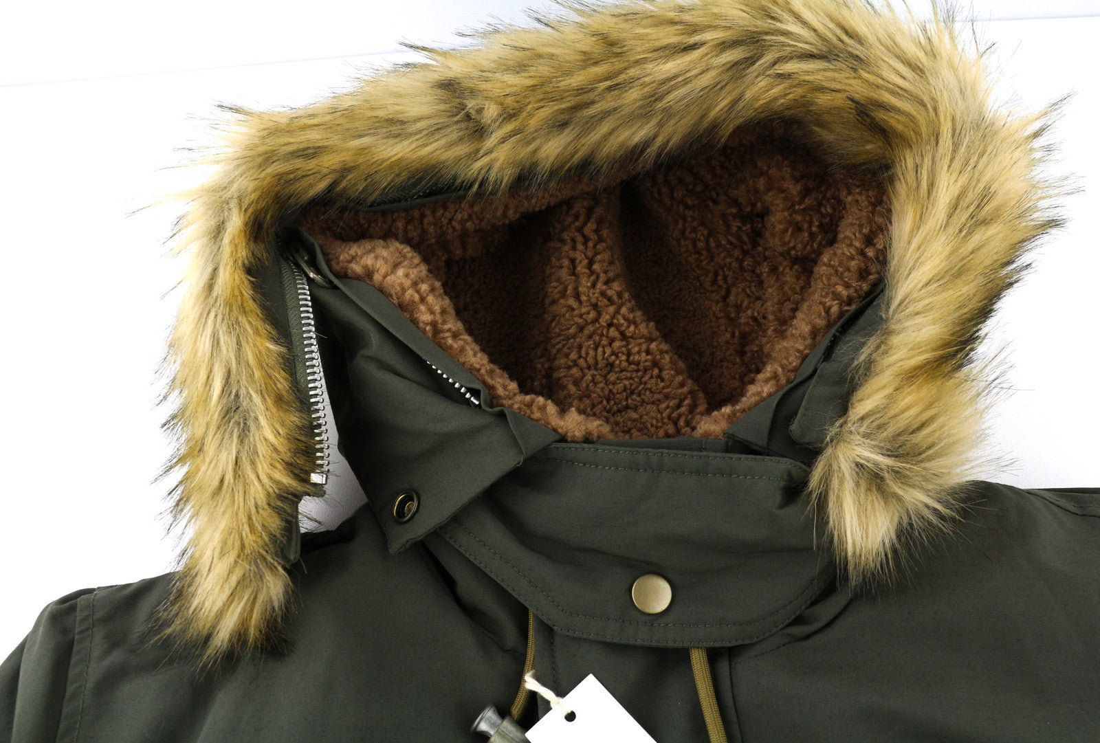 DIESEL W-Colby Mens Jacket S Khaki Green Parka Insulated Hooded Pocket RRP€395