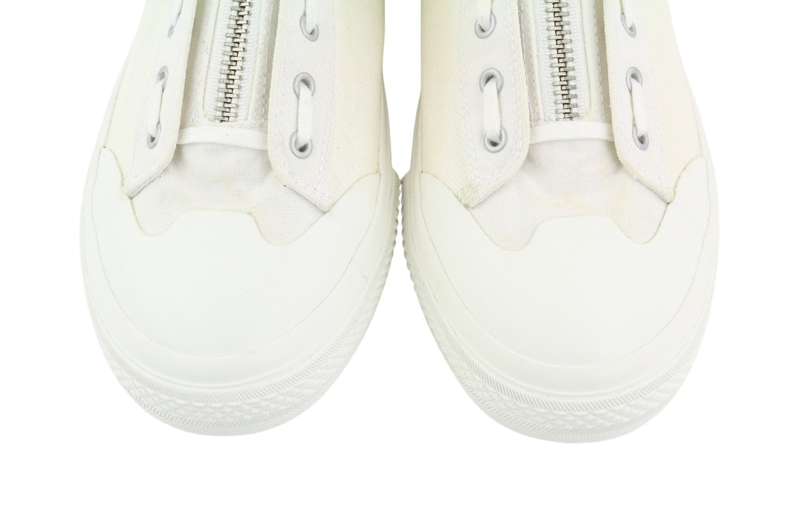 DIESEL S-Astico Mzip Men Sneakers EU45 White Zipper Mid Top Almond Toe RRP€180