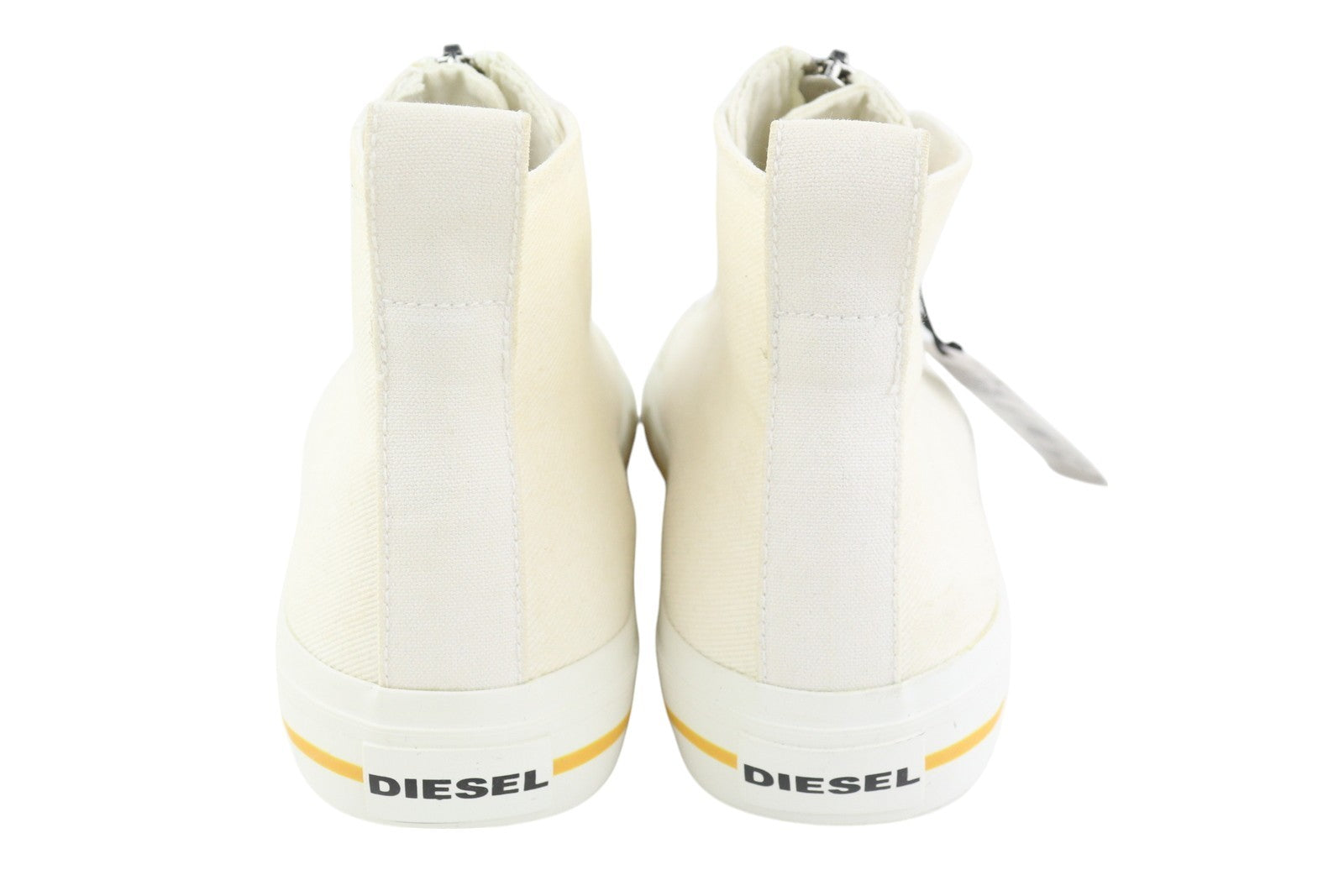 DIESEL S-Astico Mzip Men Sneakers EU45 White Zipper Mid Top Almond Toe RRP€180