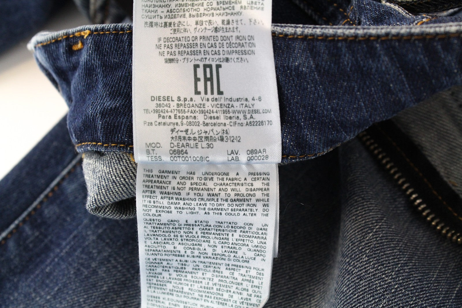 DIESEL D-Earlie 089AR W25/L30 Women Jeans Slim Distressed Zip-Fly High Waisted