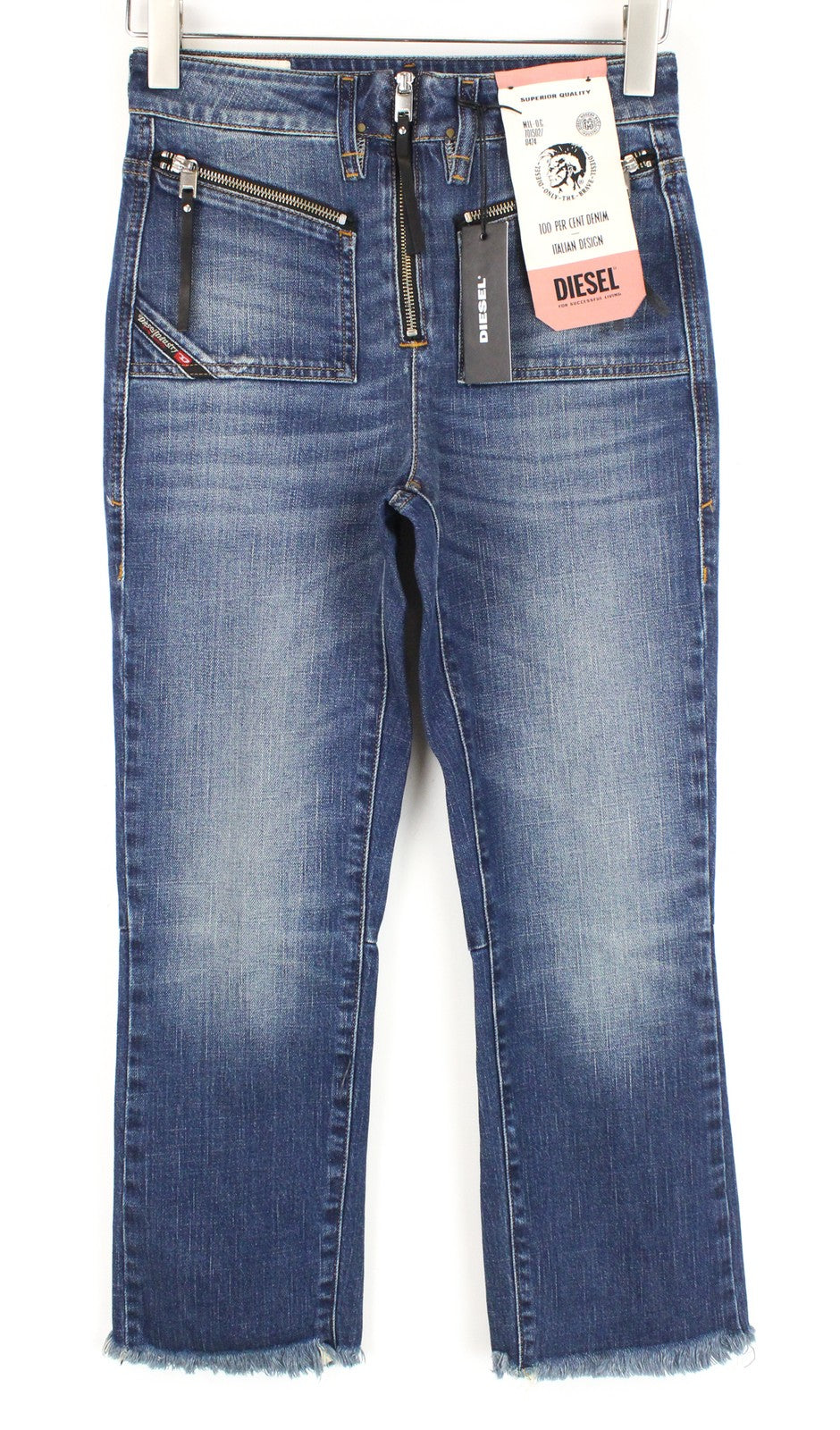 DIESEL D-Earlie 089AR W25/L30 Women Jeans Slim Distressed Zip-Fly High Waisted