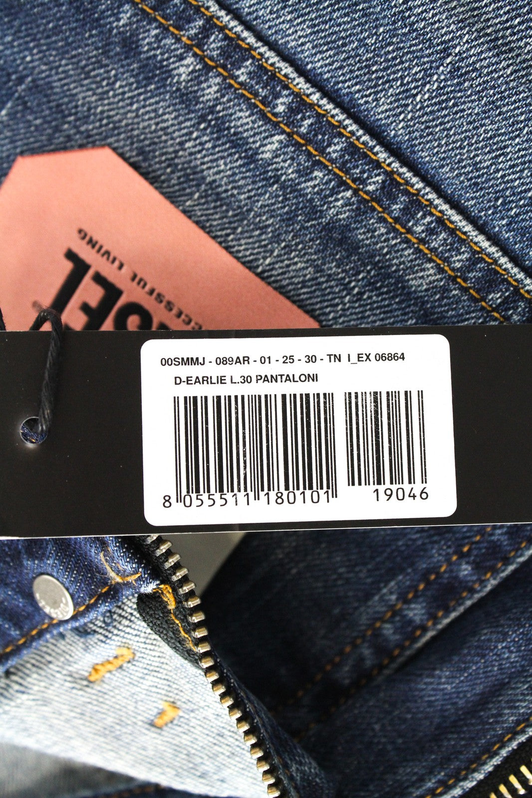 DIESEL D-Earlie 089AR W25/L30 Women Jeans Slim Distressed Zip-Fly High Waisted