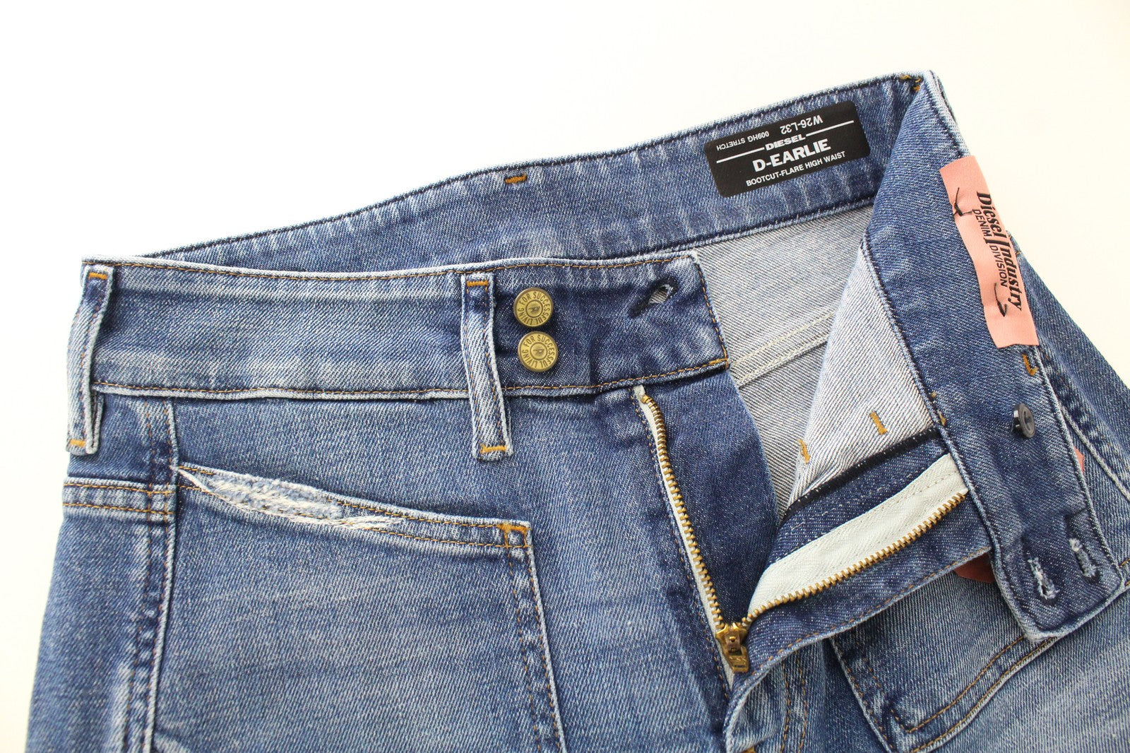 DIESEL D-Earlie 009HG W26/L32 Women Jeans Bootcut-Flare High Waisted Washed Out