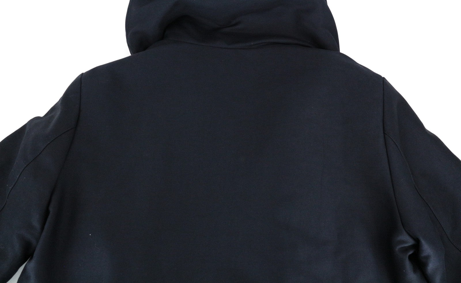 SANDRO S Men Jacket Marine Blue Classic Hooded Faux Fur Deck Parka Pure Cotton