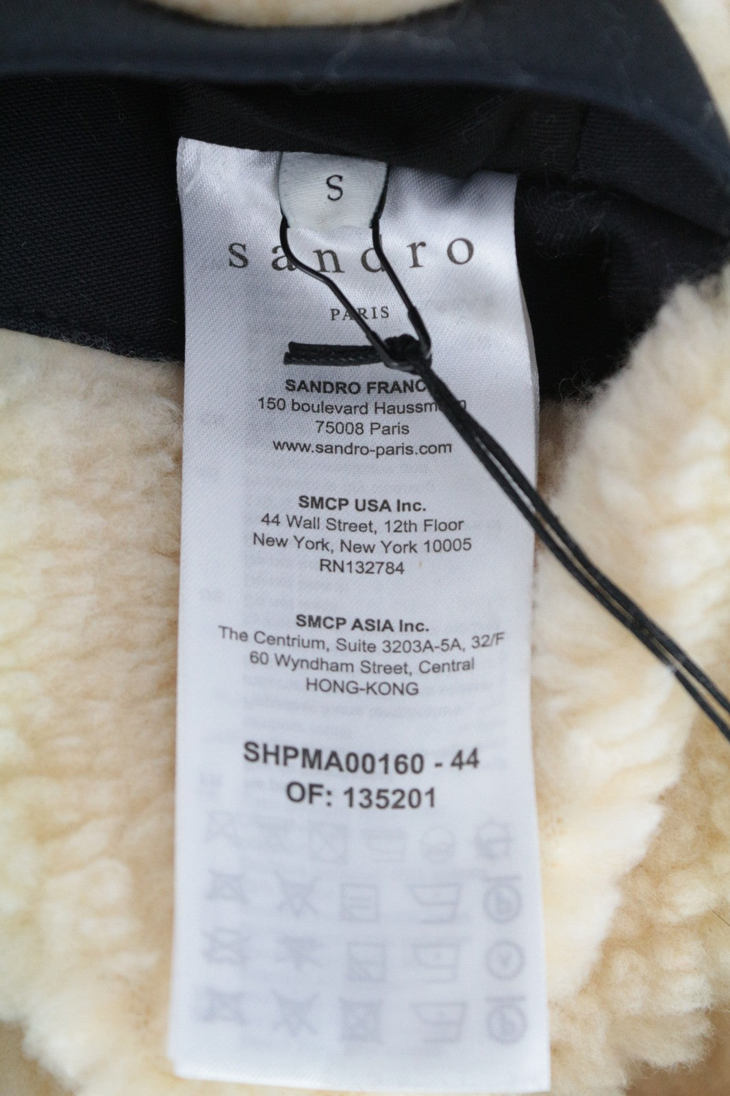 SANDRO S Men Jacket Marine Blue Classic Hooded Faux Fur Deck Parka Pure Cotton