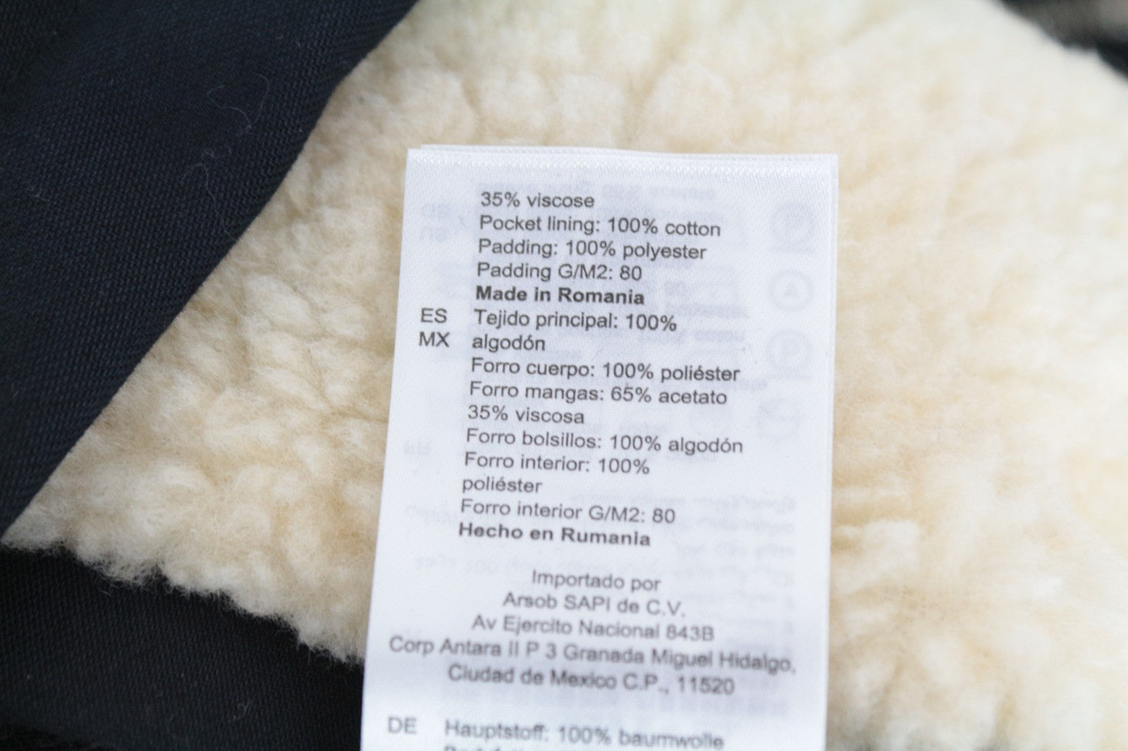 SANDRO S Men Jacket Marine Blue Classic Hooded Faux Fur Deck Parka Pure Cotton