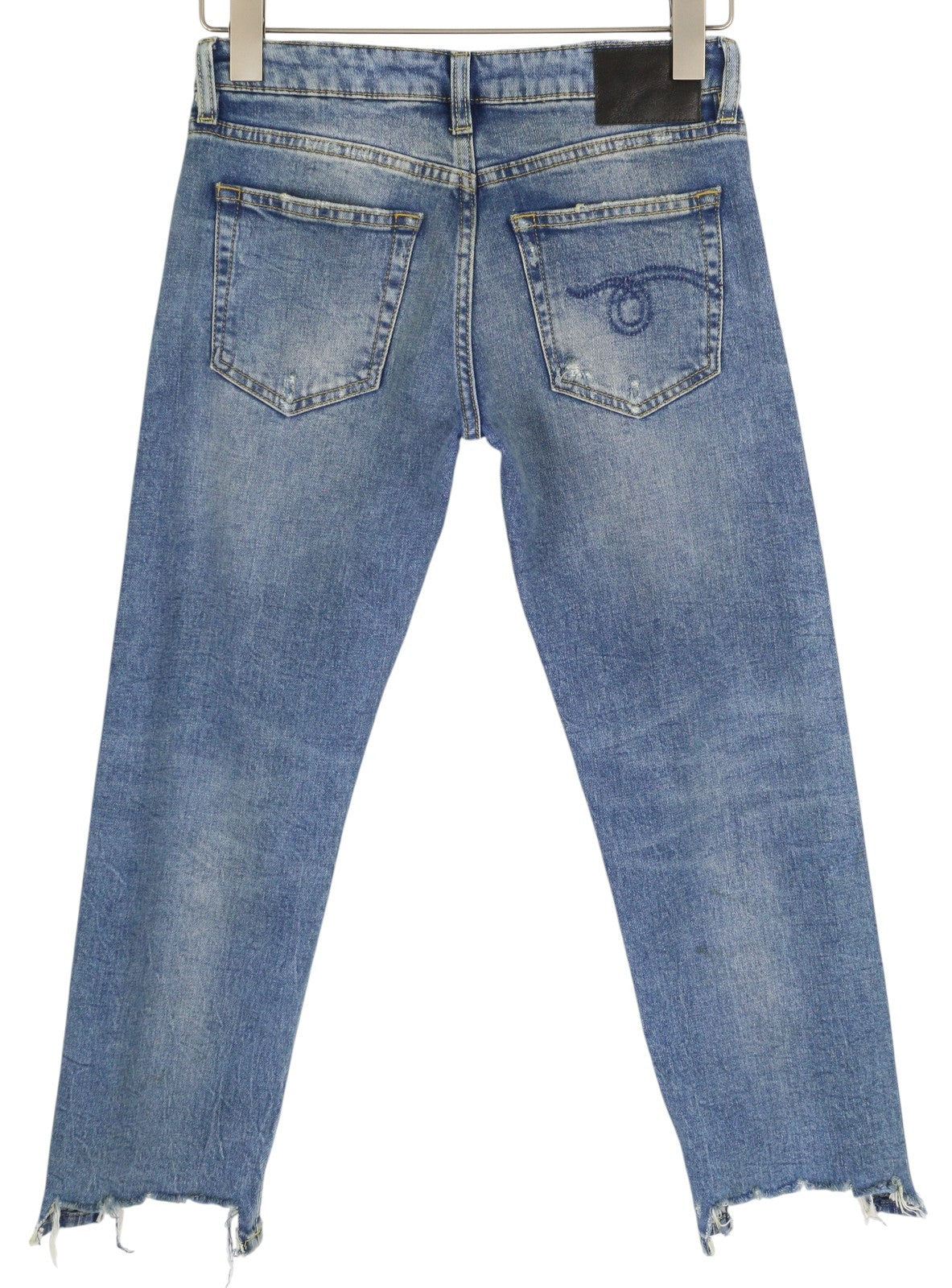 R13 Boy Straight Women Jeans 25 Jasper Stretchy Ankle Length Distress RRP€595