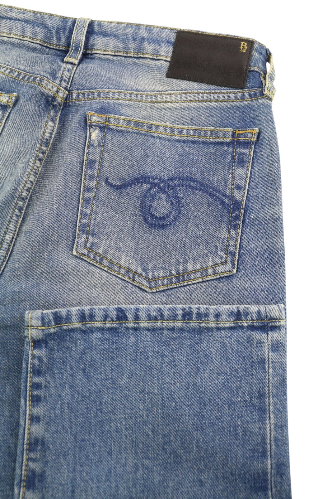 R13 Kick Women Jeans 27 Bootcut  Ankle Length Jasper Stretchy Washed RRP€695