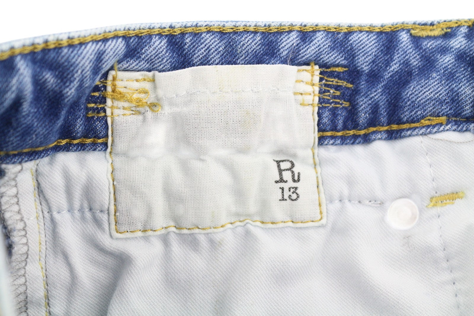 R13 Boy Straight Women Jeans 25 Jasper Stretchy Ankle Length Washed RRP€595