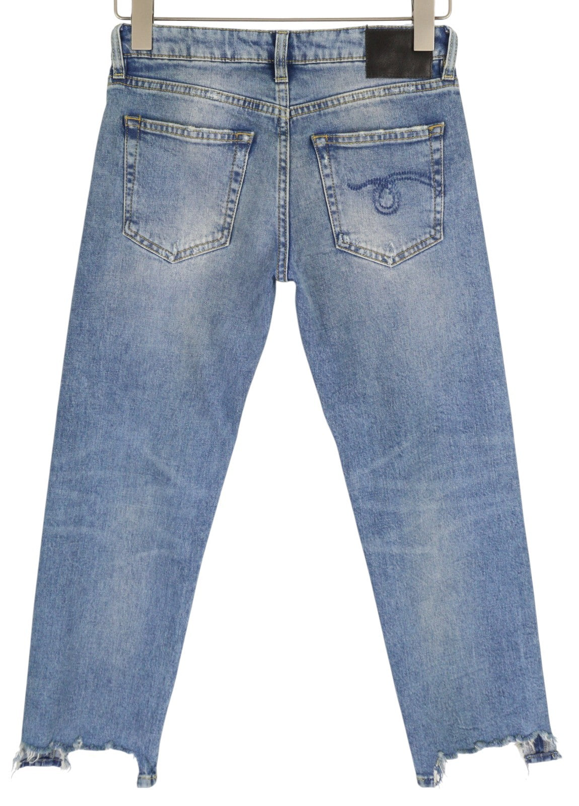 R13 Boy Straight Women Jeans 25 Jasper Stretchy Ankle Length Washed RRP€595